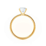 Elongated Cushion Pave Lab Grown Diamond Engagement Ring
