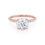 Round Pave Lab Grown Diamond Engagement Ring