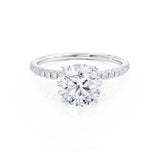 Round Pave Lab Grown Diamond Engagement Ring