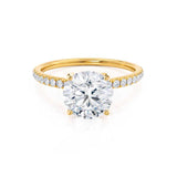 Round Pave Lab Grown Diamond Engagement Ring