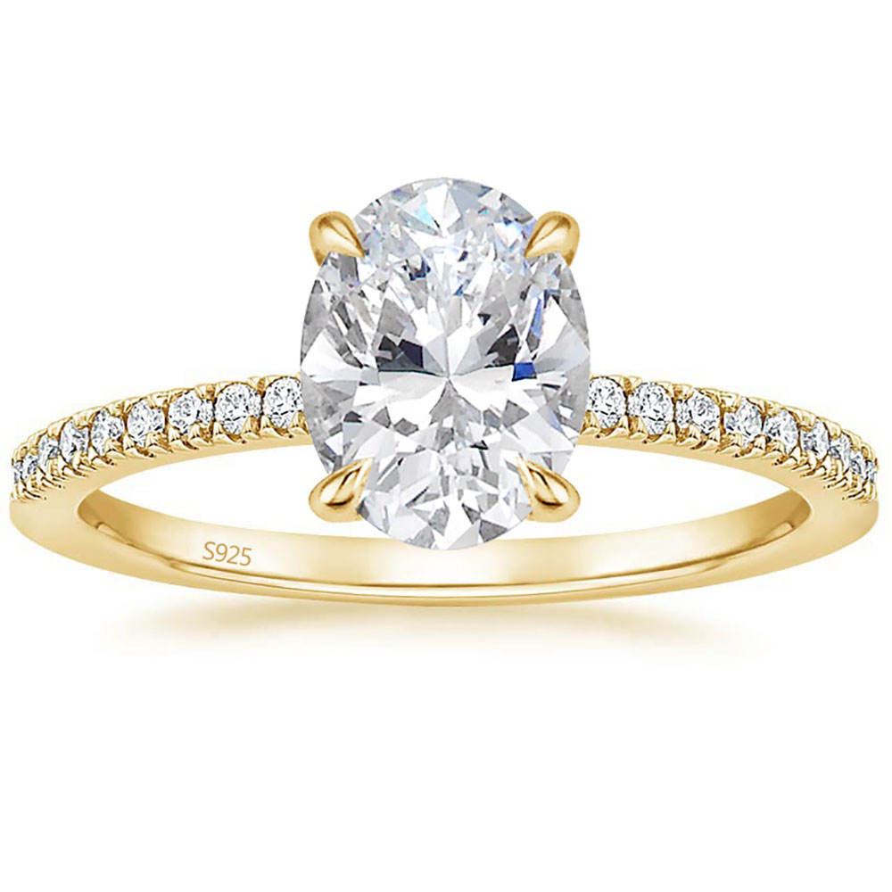 Pave Engagement Ring Featuring 3.50 CT Oval Moissanite 6