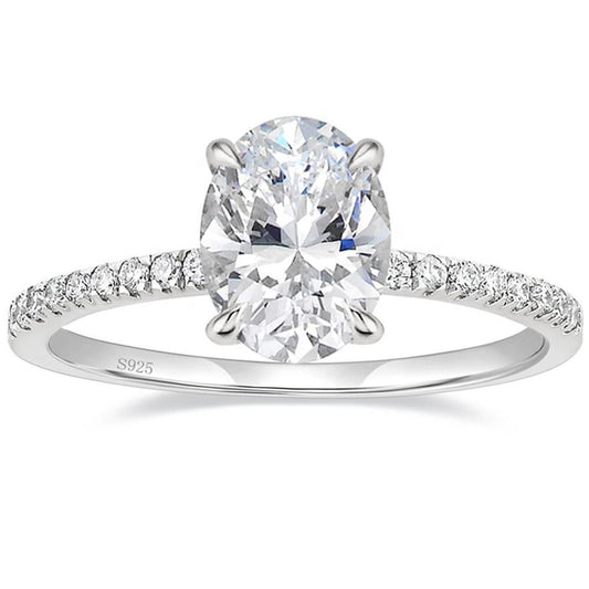 Pave Engagement Ring Featuring 3.50 CT Oval Moissanite 1