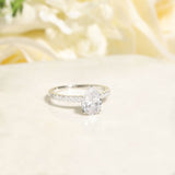 Pave Engagement Ring Featuring 3.0 CT Pear Moissanite 7