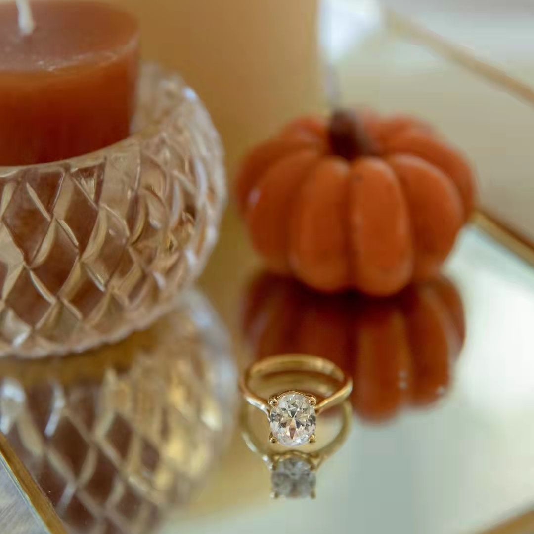 2.0 CT Oval Moissanite Solitaire Engagement Ring - farrellouise