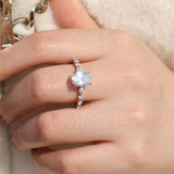 Pave Engagement Ring Featuring 3.50 CT Oval Moissanite 3