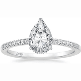 Pave Engagement Ring Featuring 3.0 CT Pear Moissanite 1