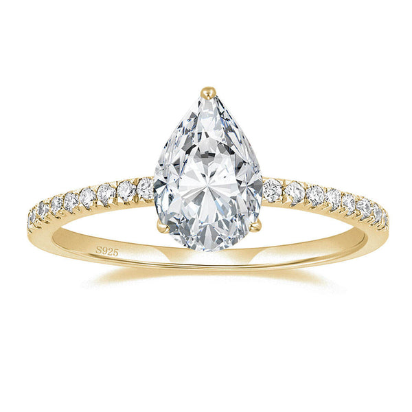 Pave Engagement Ring Featuring 3.0 CT Pear Moissanite 4