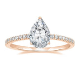 Pave Engagement Ring Featuring 3.0 CT Pear Moissanite 3