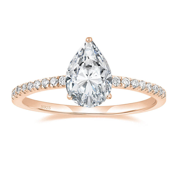 Pave Engagement Ring Featuring 3.0 CT Pear Moissanite 3