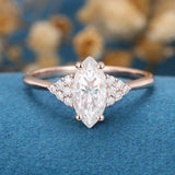 Marquise Cluster Lab Grown Diamond Engagement Ring