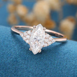 Marquise Cluster Lab Grown Diamond Engagement Ring