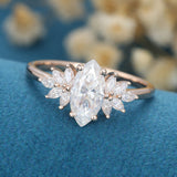 Marquise Cluster Lab Grown Diamond Engagement Ring