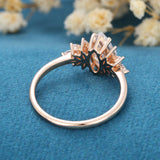 Marquise Cluster Lab Grown Diamond Engagement Ring