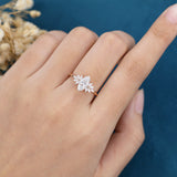 Marquise Cluster Lab Grown Diamond Engagement Ring