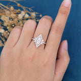 Marquise Cluster Lab Grown Diamond Engagement Ring