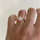 1.0 CT Marquise Moissanite Three Stone Style Engagement Ring - farrellouise