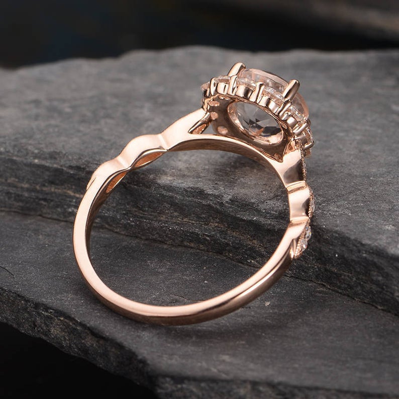 Round Halo & Pave Lab Grown Diamond Engagement Ring