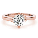 1.0 CT Round Shaped Moissanite Engagement Ring In Solitaire 10