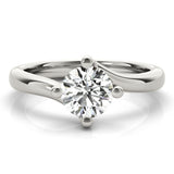 1.0 CT Round Shaped Moissanite Engagement Ring In Solitaire 1