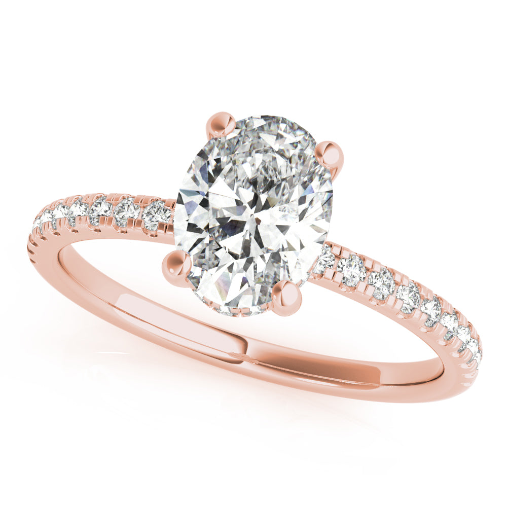 1.0 CT Oval Shaped Moissanite Engagement Ring In Hidden Halo 9