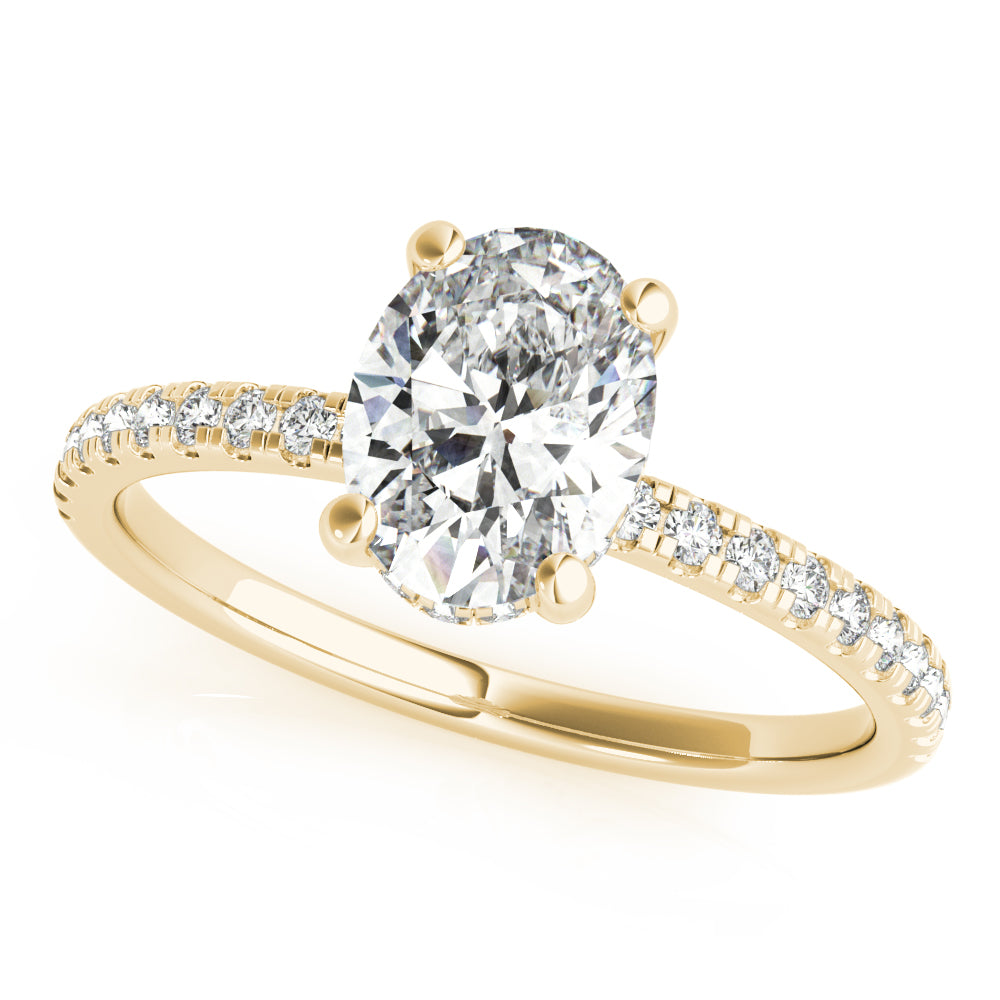 1.0 CT Oval Shaped Moissanite Engagement Ring In Hidden Halo 5