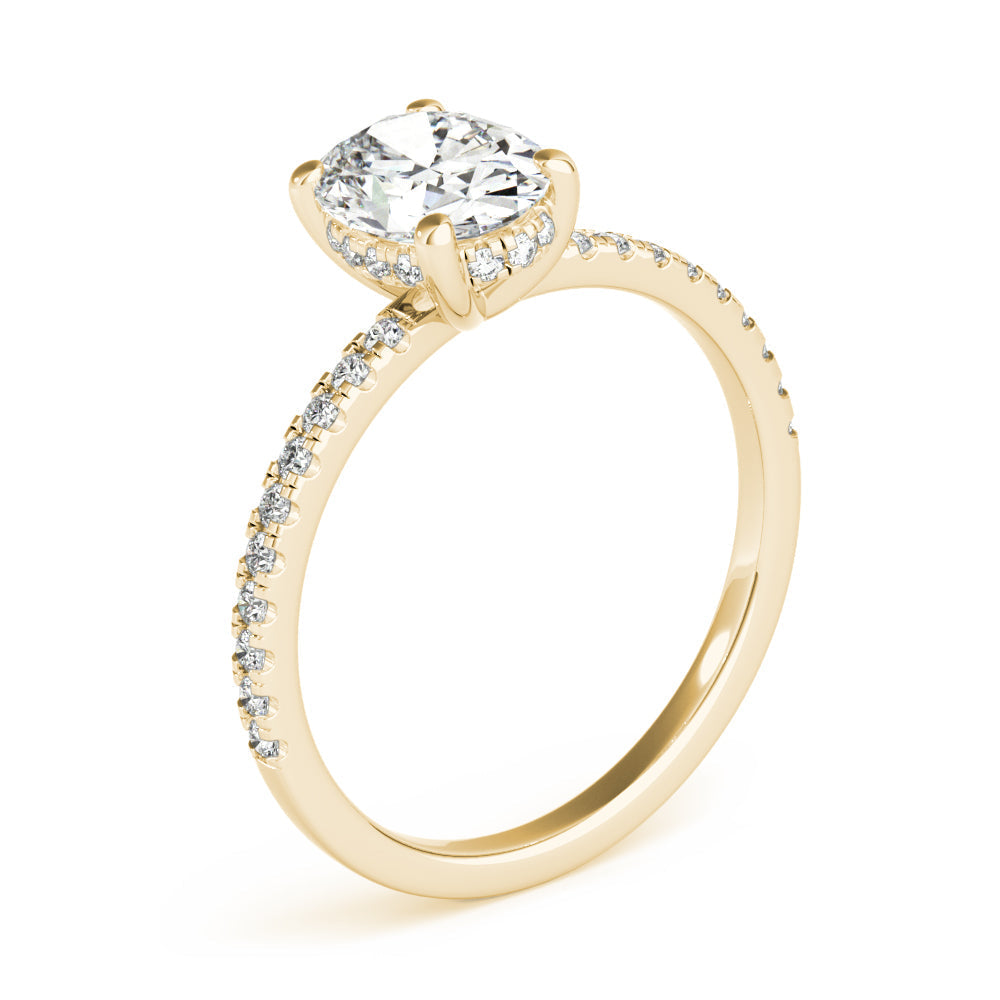 1.0 CT Oval Shaped Moissanite Engagement Ring In Hidden Halo 6