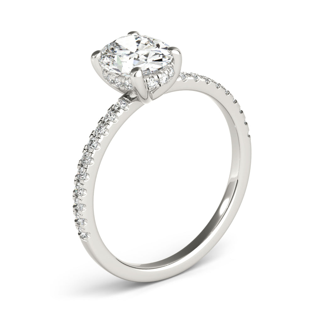 1.0 CT Oval Shaped Moissanite Engagement Ring In Hidden Halo 4