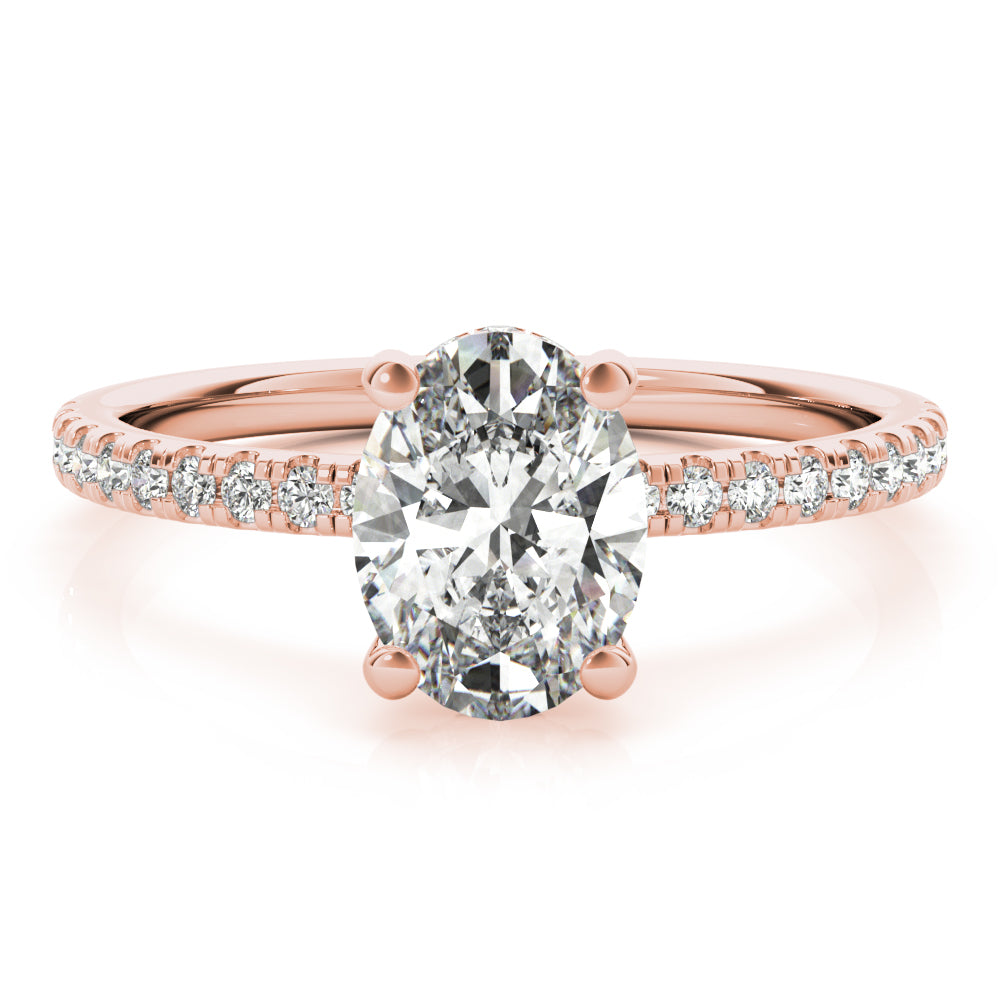 1.0 CT Oval Shaped Moissanite Engagement Ring In Hidden Halo 11