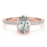 1.0 CT Oval Shaped Moissanite Engagement Ring In Hidden Halo 11