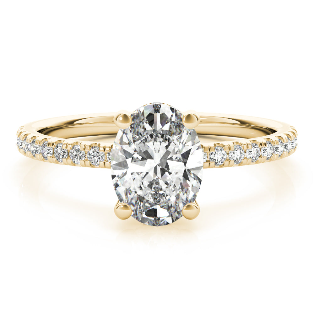 1.0 CT Oval Shaped Moissanite Engagement Ring In Hidden Halo 8