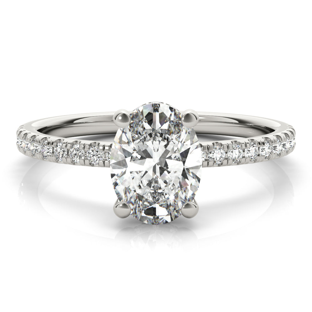 1.0 CT Oval Shaped Moissanite Engagement Ring In Hidden Halo 1
