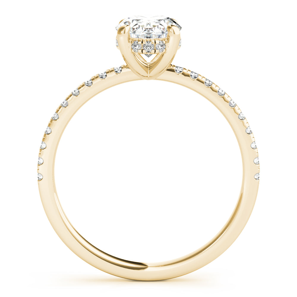 1.0 CT Oval Shaped Moissanite Engagement Ring In Hidden Halo 7