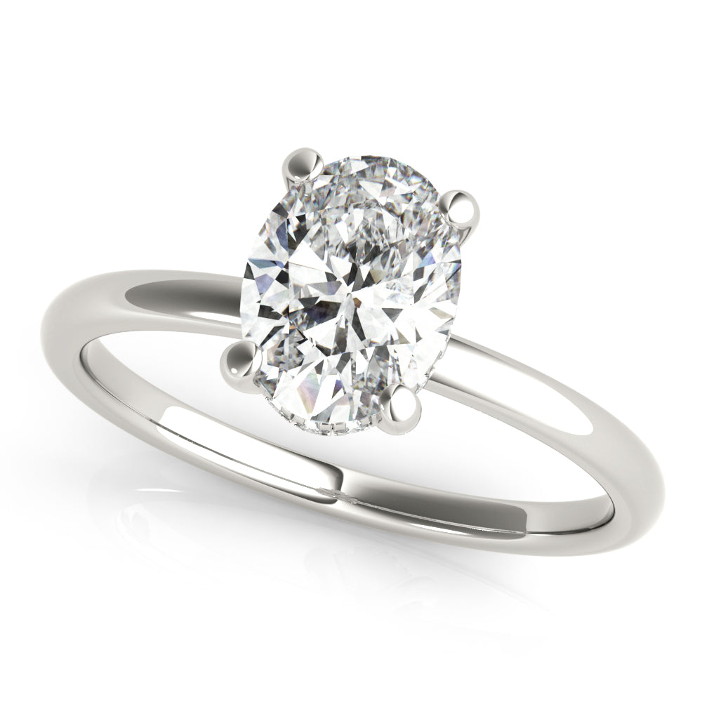 2.0 CT Oval Shaped Moissanite Engagement Ring In Hidden Halo 2