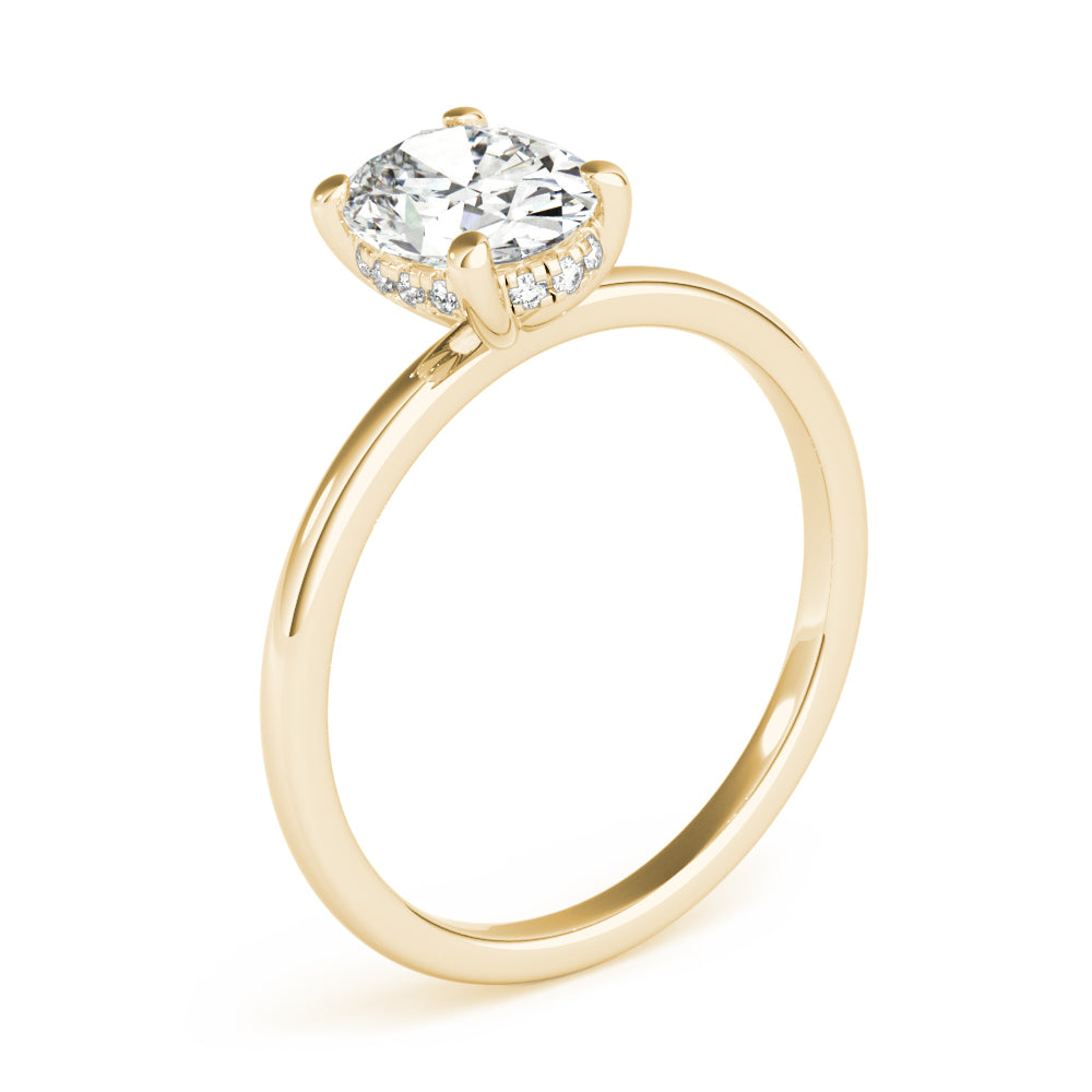 2.0 CT Oval Shaped Moissanite Engagement Ring In Hidden Halo 9