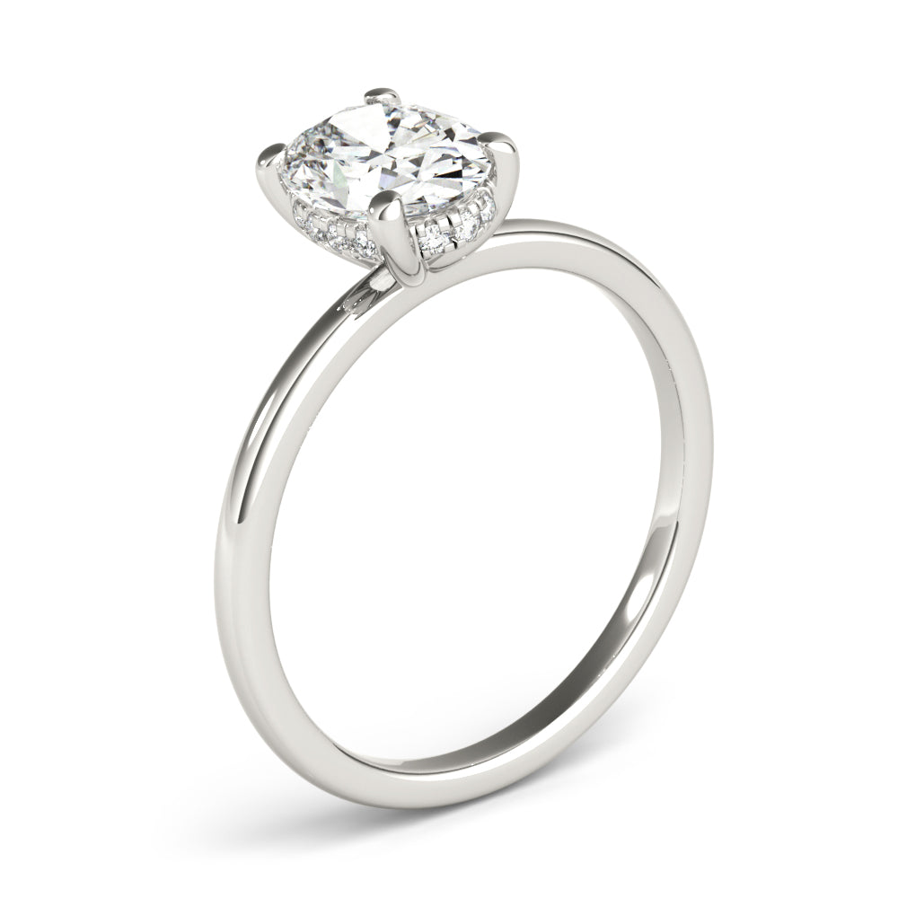 2.0 CT Oval Shaped Moissanite Engagement Ring In Hidden Halo 4