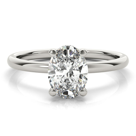 2.0 CT Oval Shaped Moissanite Engagement Ring In Hidden Halo 1