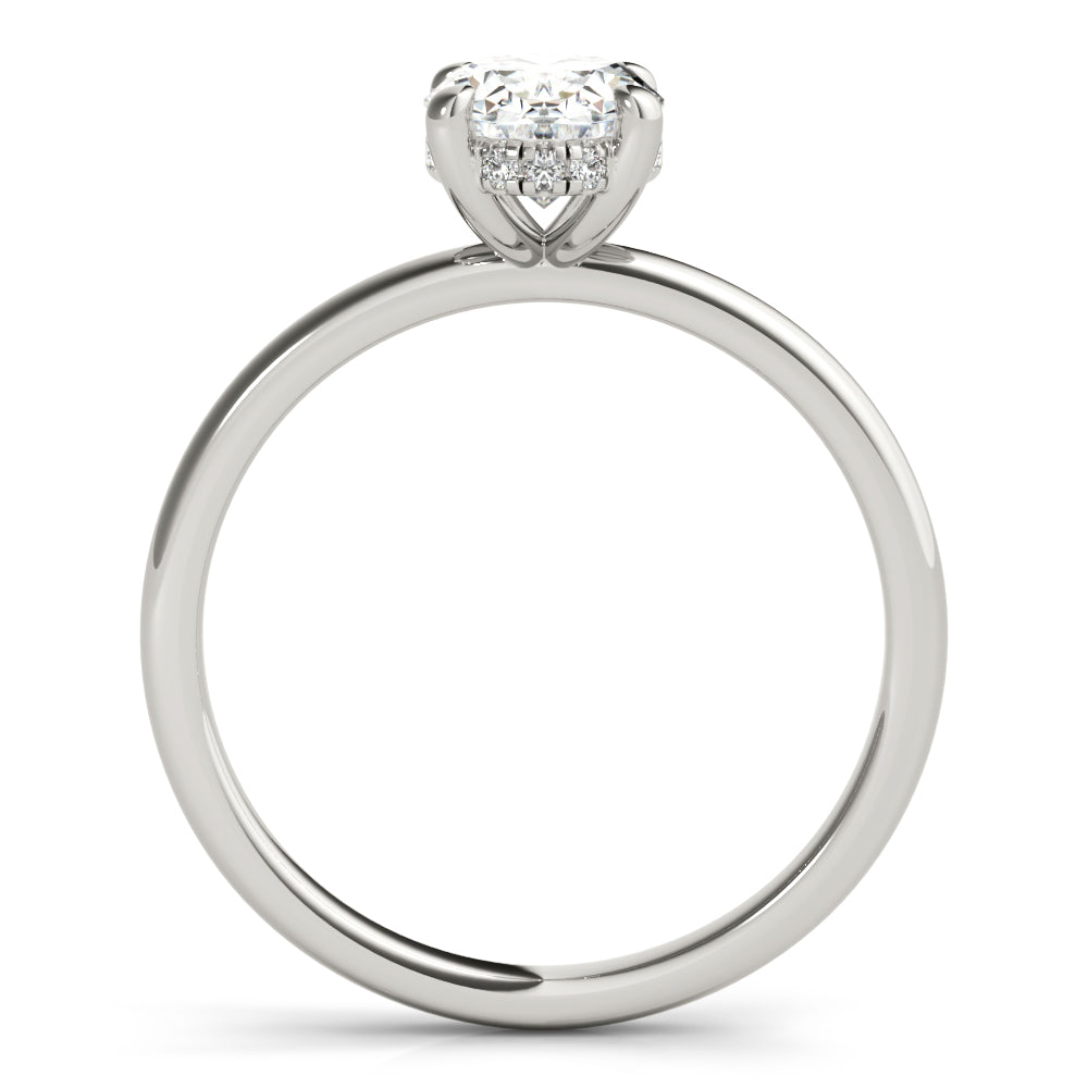 2.0 CT Oval Shaped Moissanite Engagement Ring In Hidden Halo 3