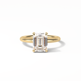 Emerald Solitaire Lab Grown Diamond Engagement Ring