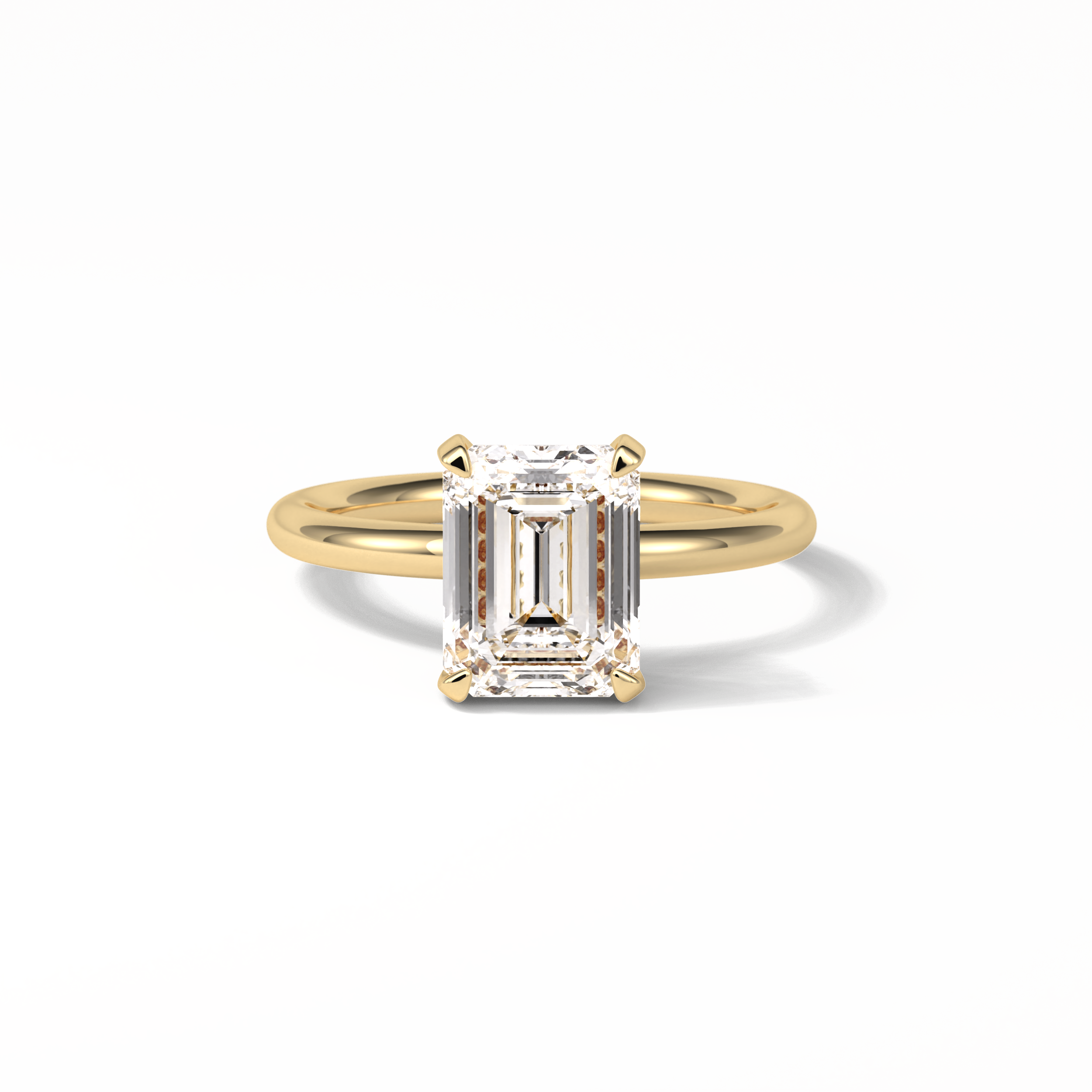 Emerald Solitaire Lab Grown Diamond Engagement Ring