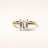 2.3 CT Emerald Shaped Hidden Halo Moissanite Engagement Ring