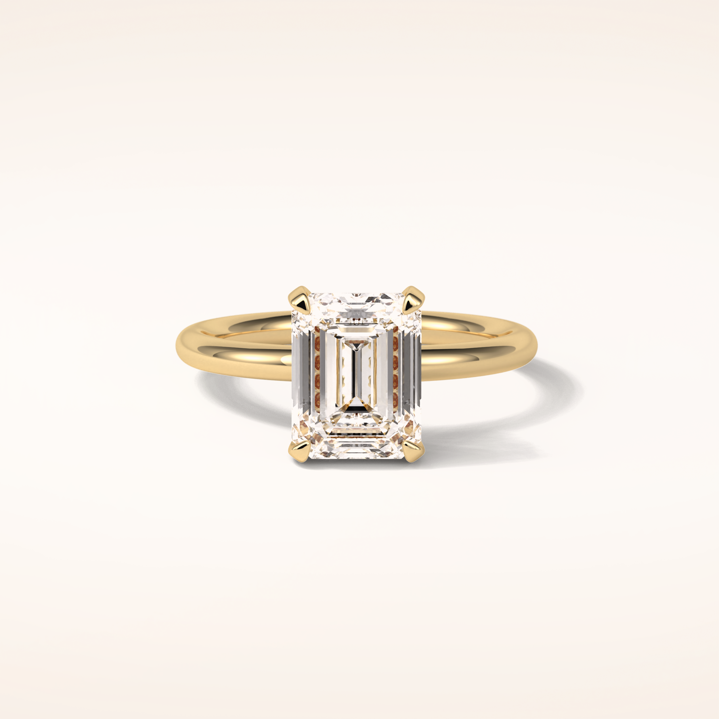 2.3 CT Emerald Shaped Hidden Halo Moissanite Engagement Ring