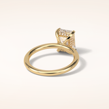 2.3 CT Emerald Shaped Hidden Halo Moissanite Engagement Ring