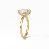Emerald Solitaire Lab Grown Diamond Engagement Ring