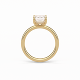 Emerald Solitaire Lab Grown Diamond Engagement Ring