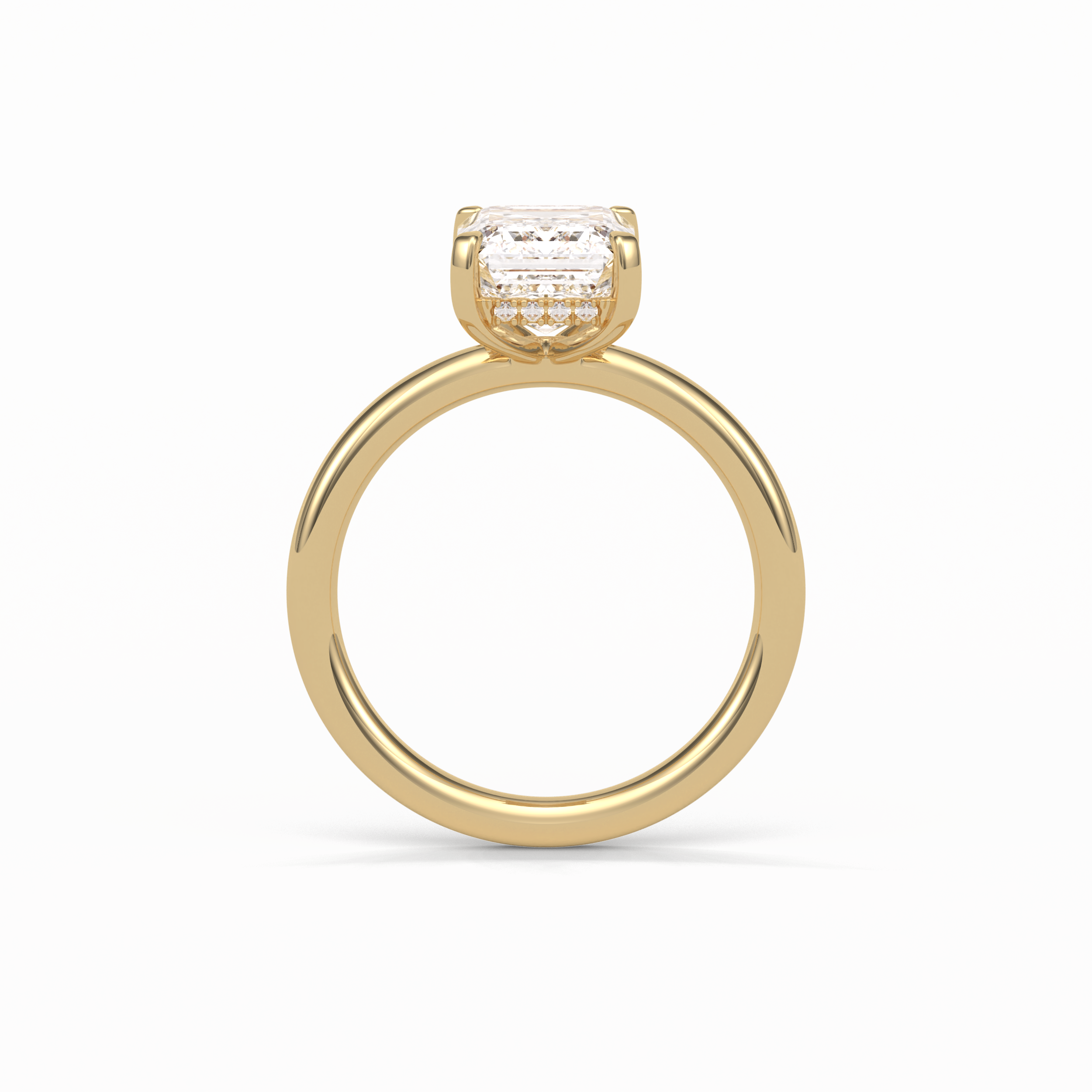 Emerald Solitaire Lab Grown Diamond Engagement Ring