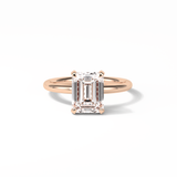 Emerald Solitaire Lab Grown Diamond Engagement Ring
