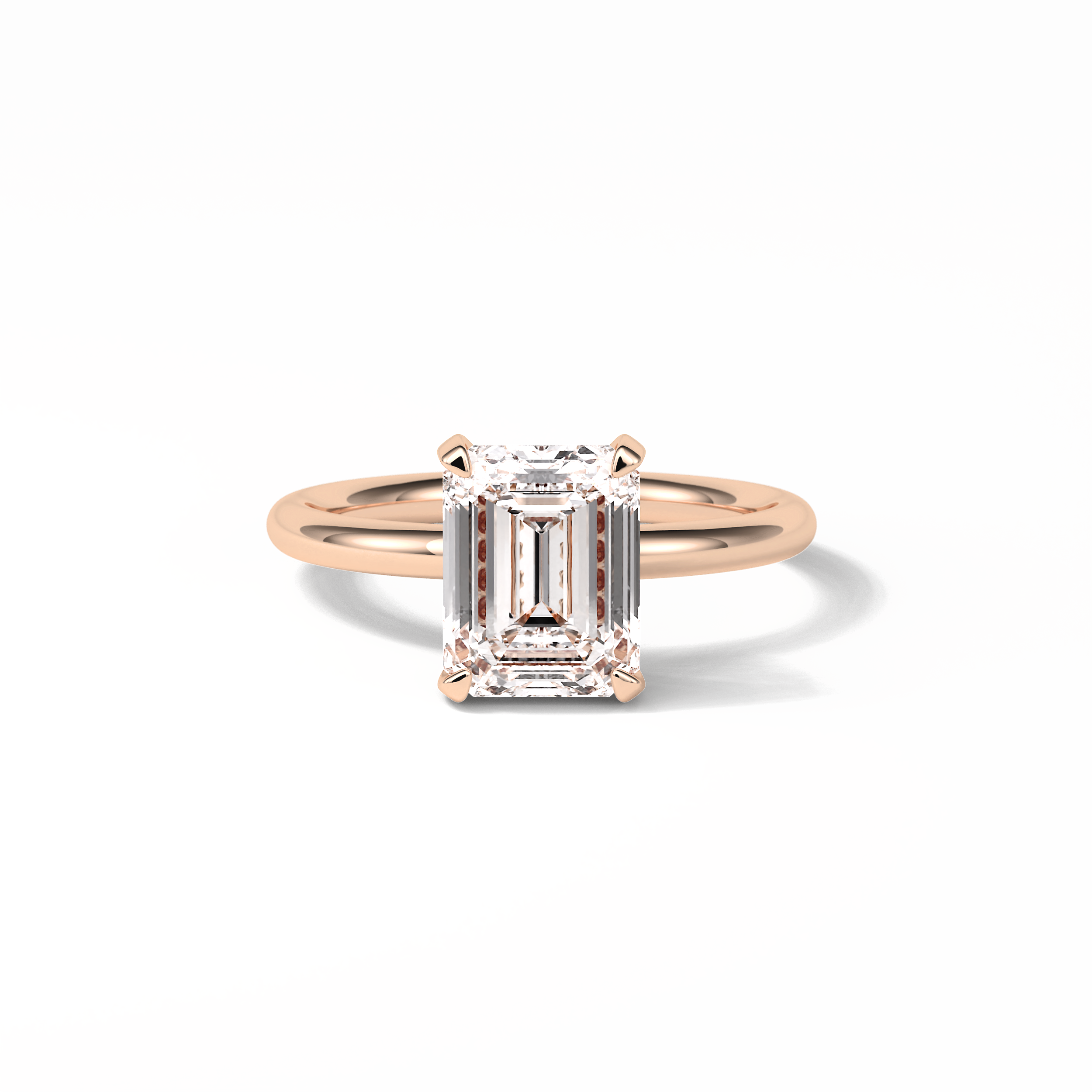 Emerald Solitaire Lab Grown Diamond Engagement Ring