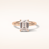 2.3 CT Emerald Shaped Hidden Halo Moissanite Engagement Ring