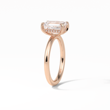 Emerald Solitaire Lab Grown Diamond Engagement Ring