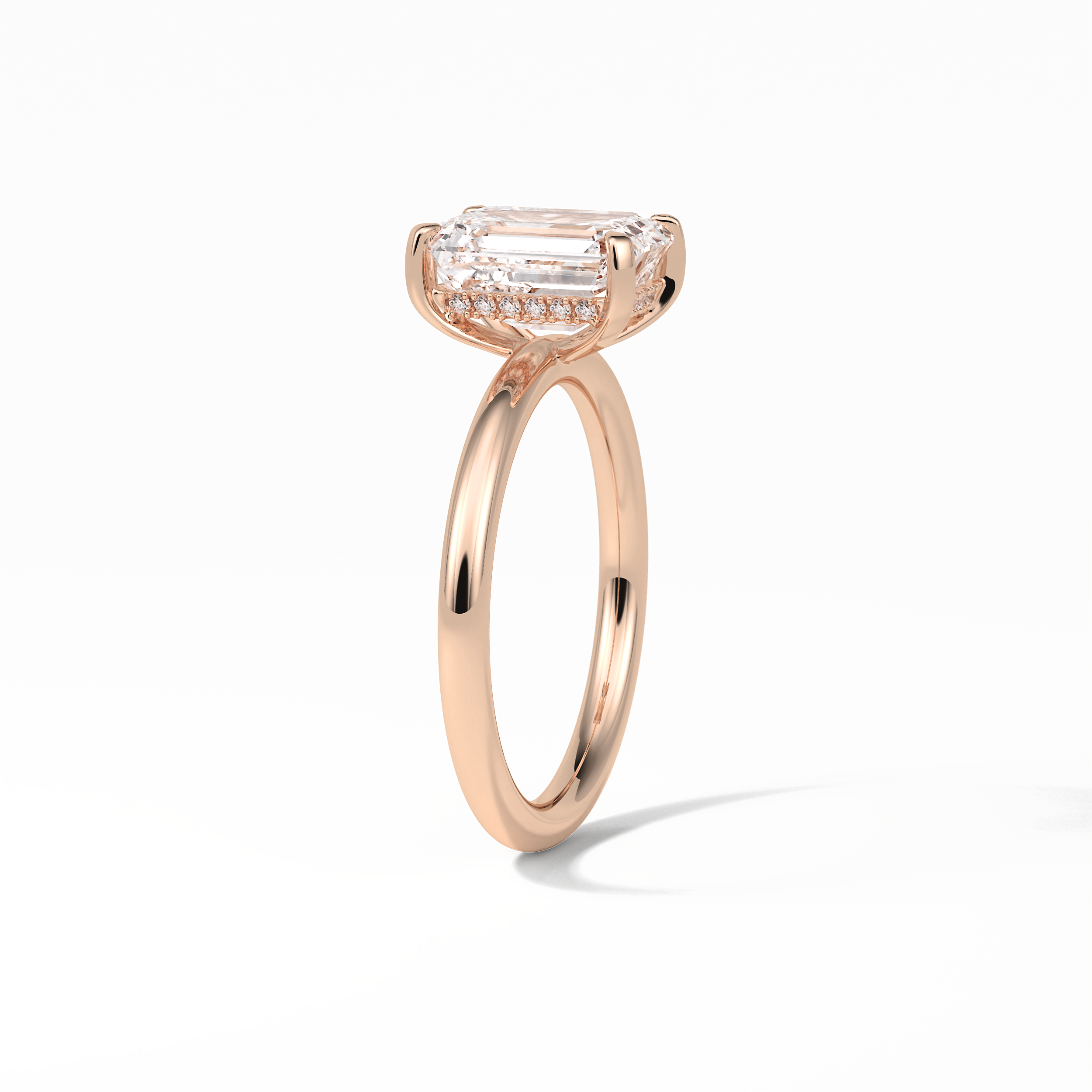 Emerald Solitaire Lab Grown Diamond Engagement Ring
